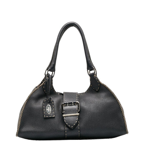 Fendi Selleria Handbags Black Leather Ladies Fendi