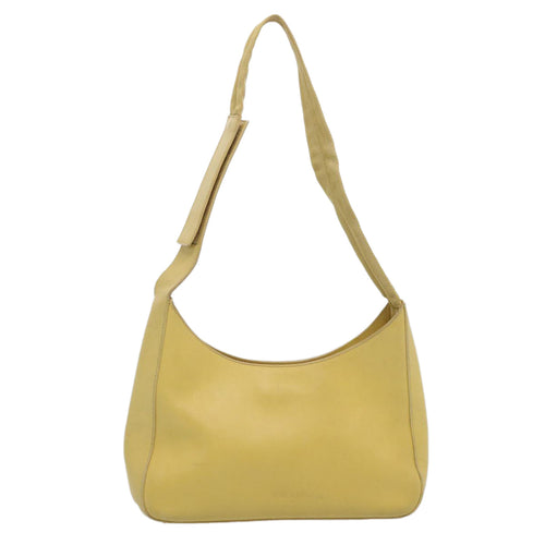 PRADA Shoulder Bag Leather Yellow  61556