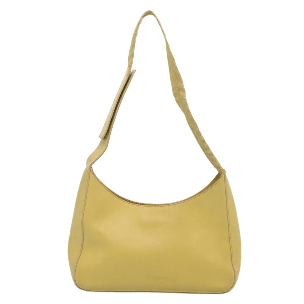 PRADA Shoulder Bag Leather Yellow  61556