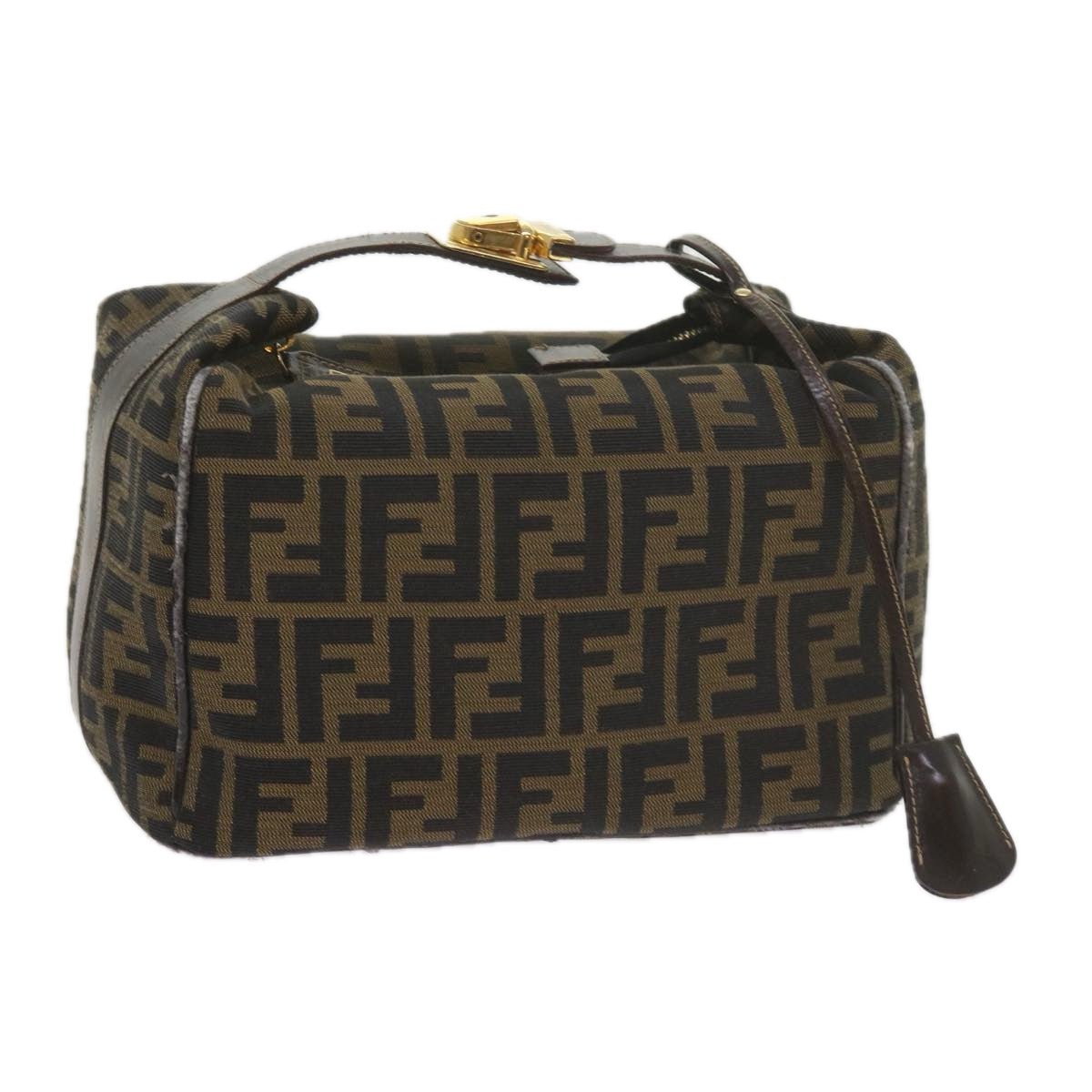 FENDI Zucca Canvas Vanity Cosmetic Pouch Black Brown61576
