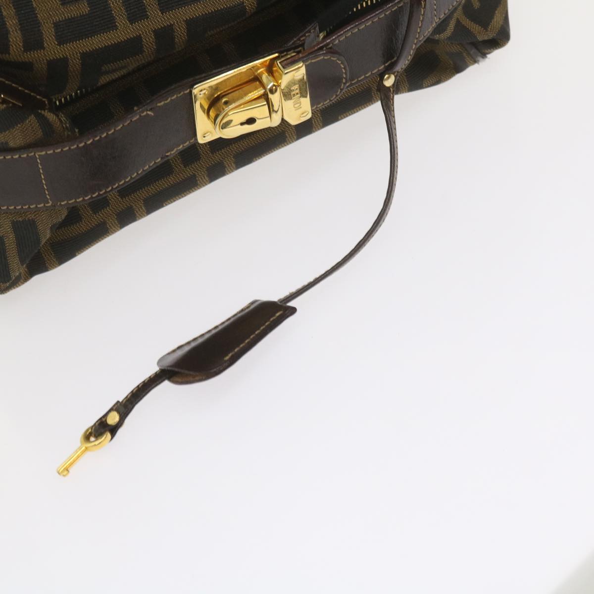 FENDI Zucca Canvas Vanity Cosmetic Pouch Black Brown61576