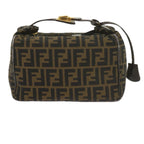 FENDI Zucca Canvas Vanity Cosmetic Pouch Black Brown61576