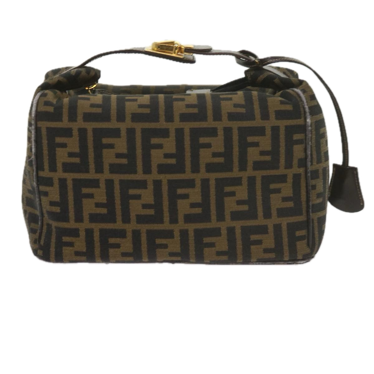 FENDI Zucca Canvas Vanity Cosmetic Pouch Black Brown61576