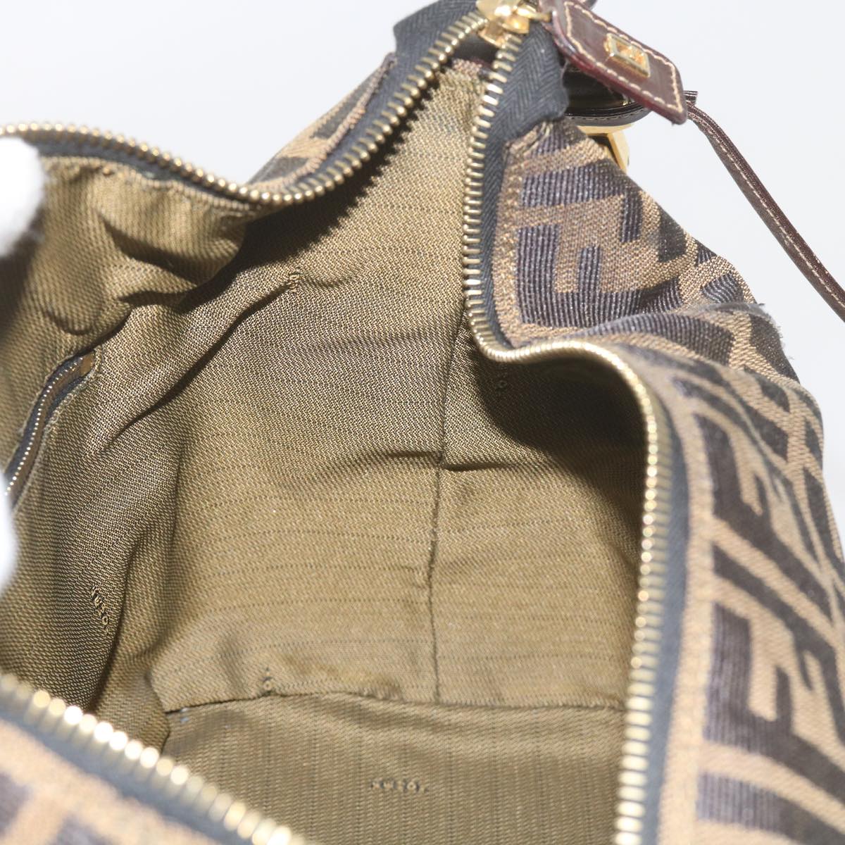 FENDI Zucca Canvas Vanity Cosmetic Pouch Black Brown61576