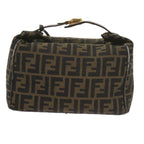 FENDI Zucca Canvas Vanity Cosmetic Pouch Black Brown61576