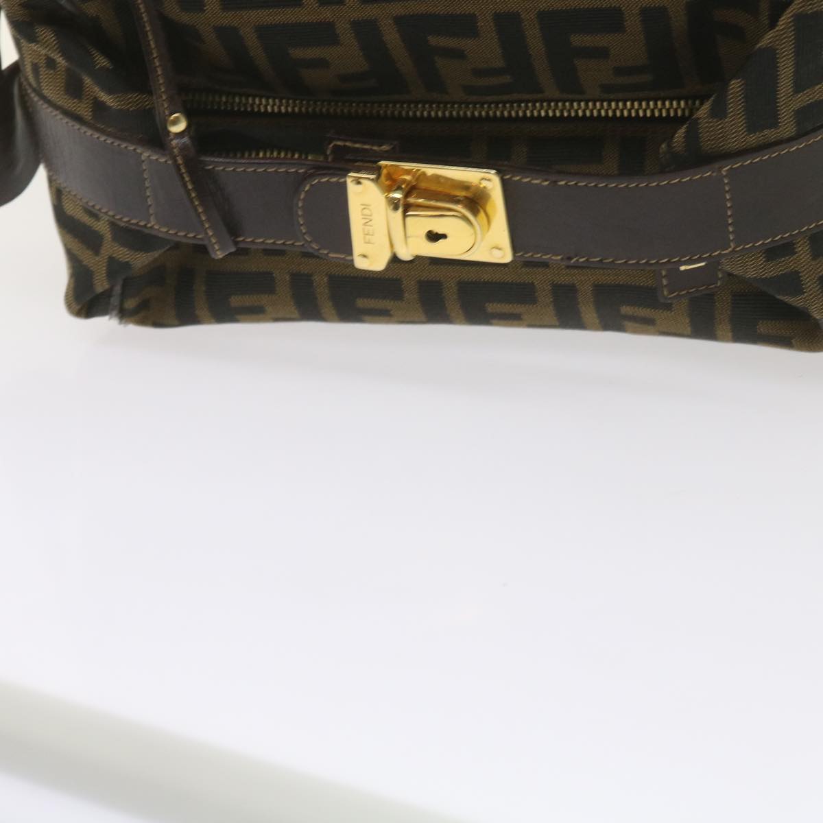 FENDI Zucca Canvas Vanity Cosmetic Pouch Black Brown61576