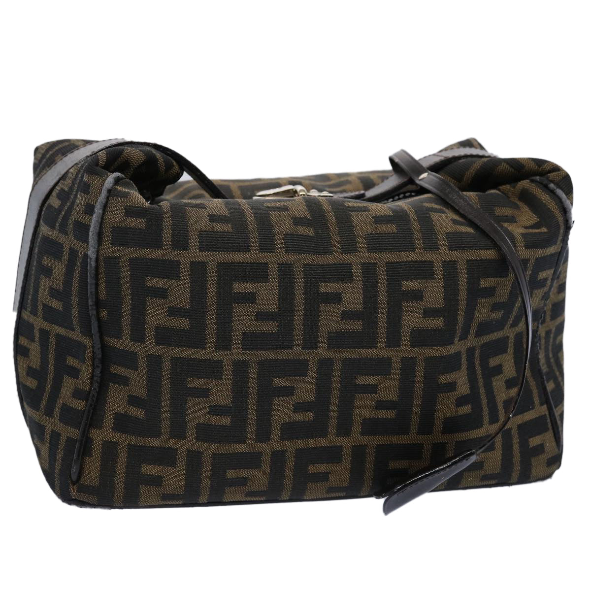 FENDI Zucca Canvas Vanity Cosmetic Pouch Black Brown61577