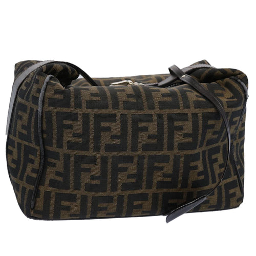 FENDI Zucca Canvas Vanity Cosmetic Pouch Black Brown61577