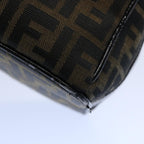 FENDI Zucca Canvas Vanity Cosmetic Pouch Black Brown61577