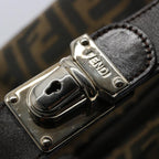 FENDI Zucca Canvas Vanity Cosmetic Pouch Black Brown61577