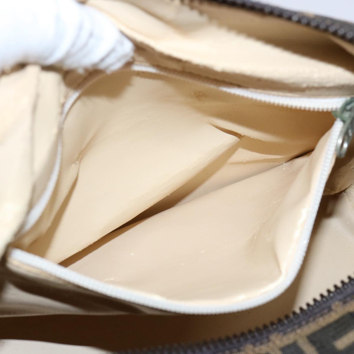 FENDI Zucca Canvas Vanity Cosmetic Pouch Black Brown61577