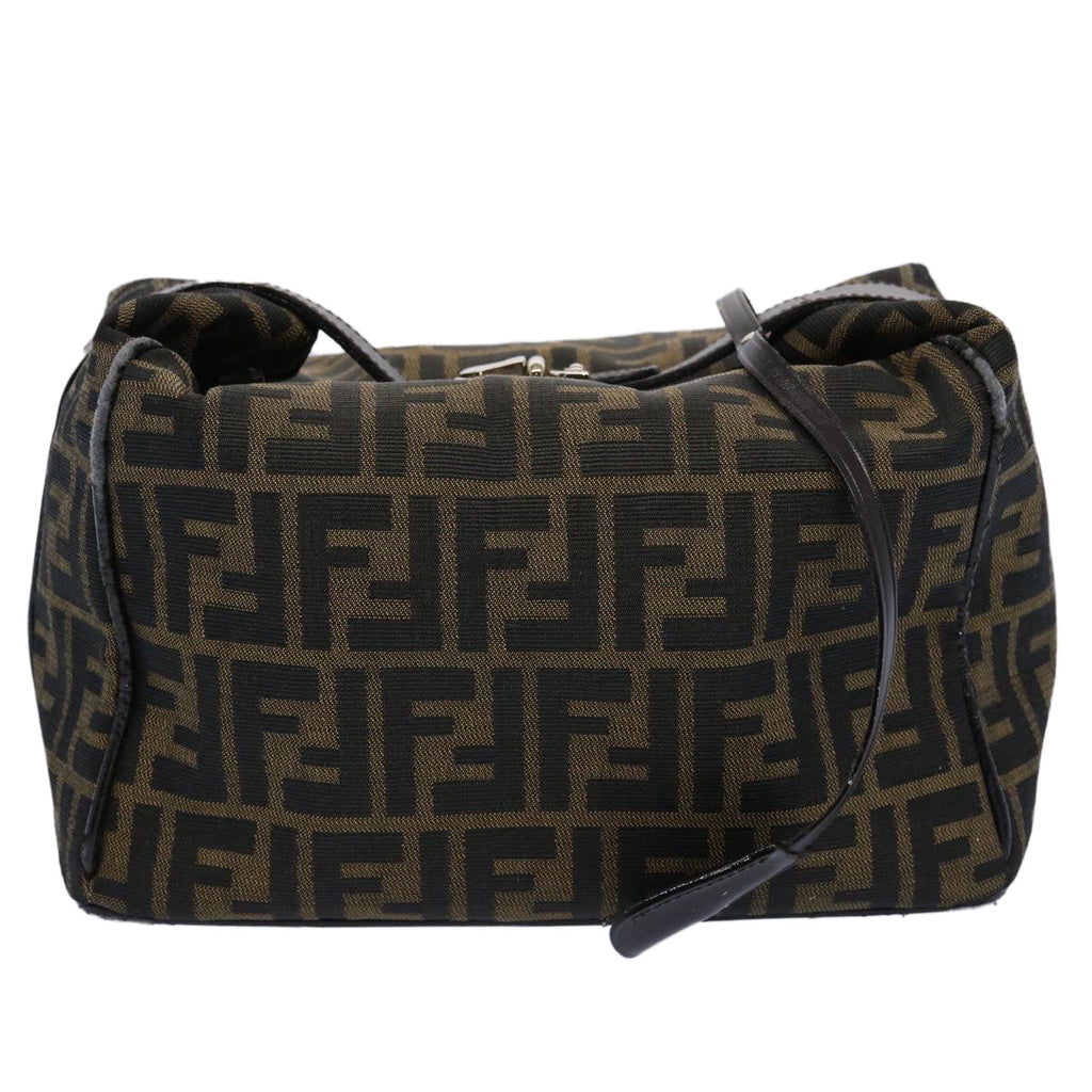 FENDI Zucca Canvas Vanity Cosmetic Pouch Black Brown61577