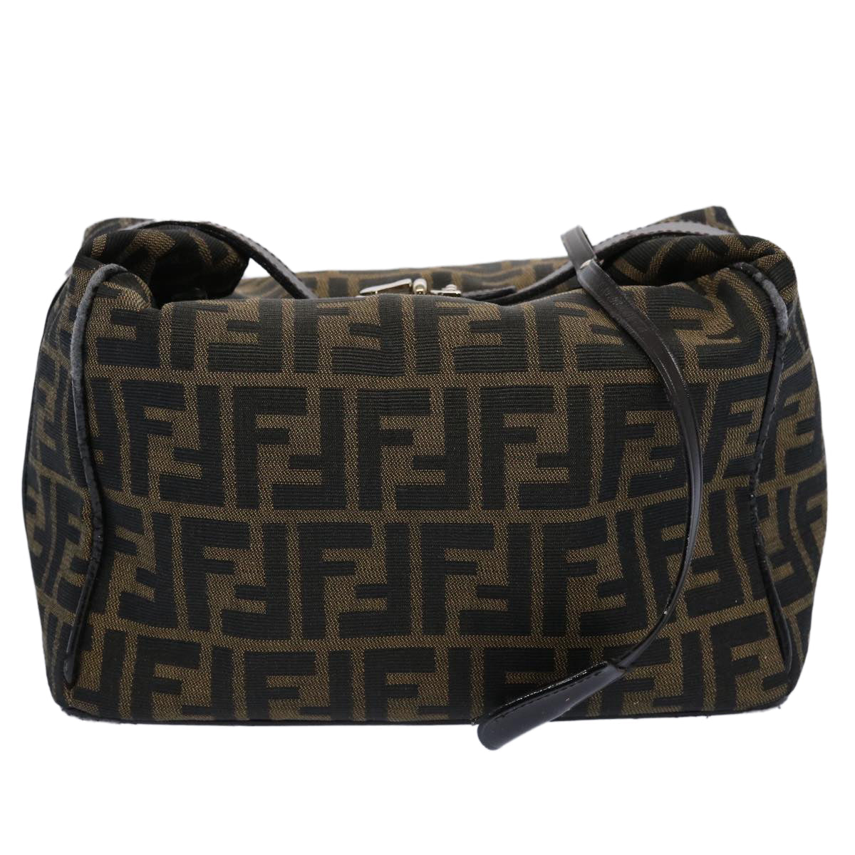 FENDI Zucca Canvas Vanity Cosmetic Pouch Black Brown61577