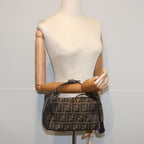 FENDI Zucca Canvas Vanity Cosmetic Pouch Black Brown61577