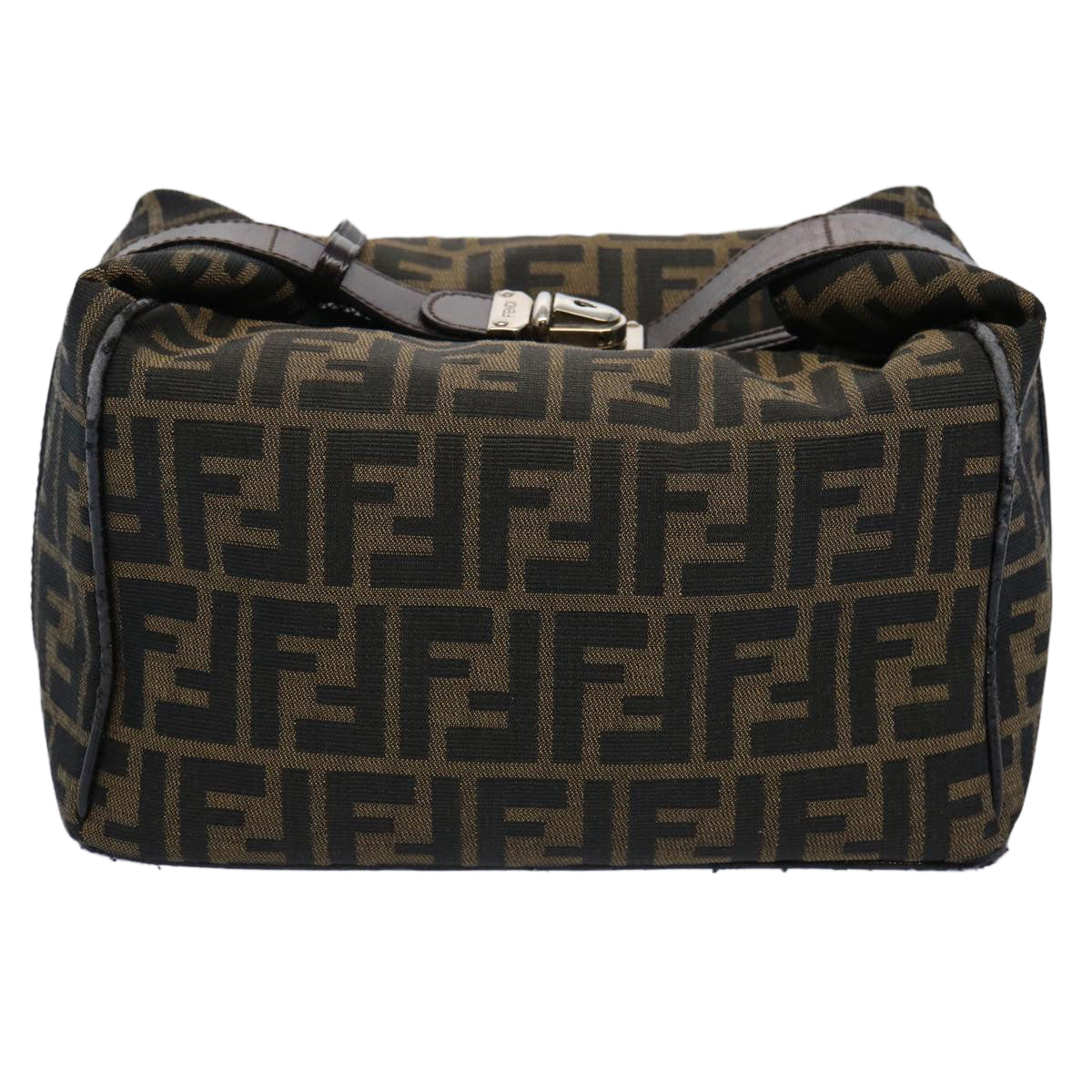 FENDI Zucca Canvas Vanity Cosmetic Pouch Black Brown61577