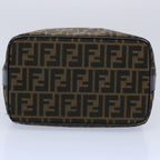 FENDI Zucca Canvas Vanity Cosmetic Pouch Black Brown61577