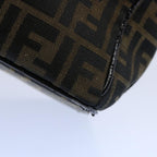 FENDI Zucca Canvas Vanity Cosmetic Pouch Black Brown61577
