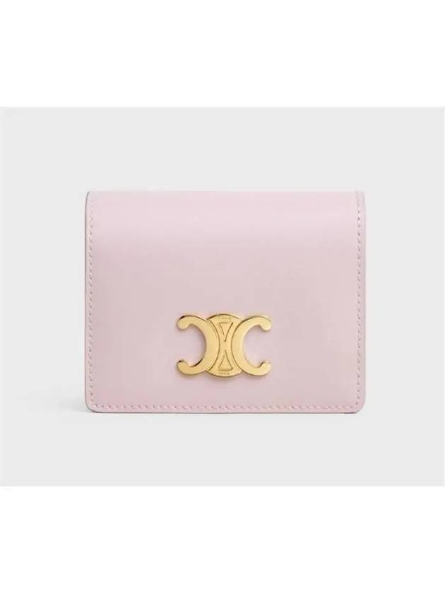CELINE Triomphe Business Shiny Calfskin Card Wallet Pastel Pink