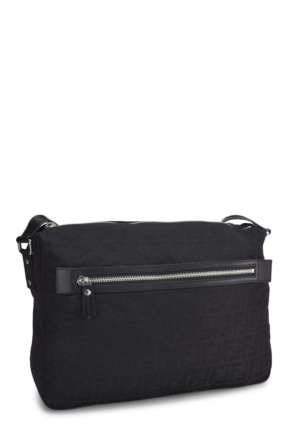 Fendi,  Black Zucchino Nylon Messenger Bag, Black
