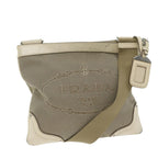 PRADA Shoulder Bag Canvas Beige  61623