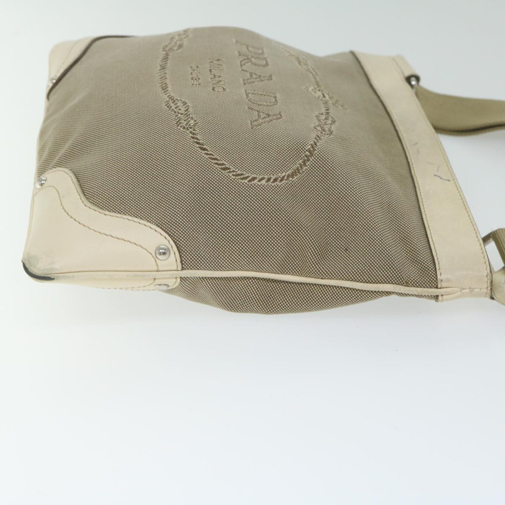 PRADA Shoulder Bag Canvas Beige  61623