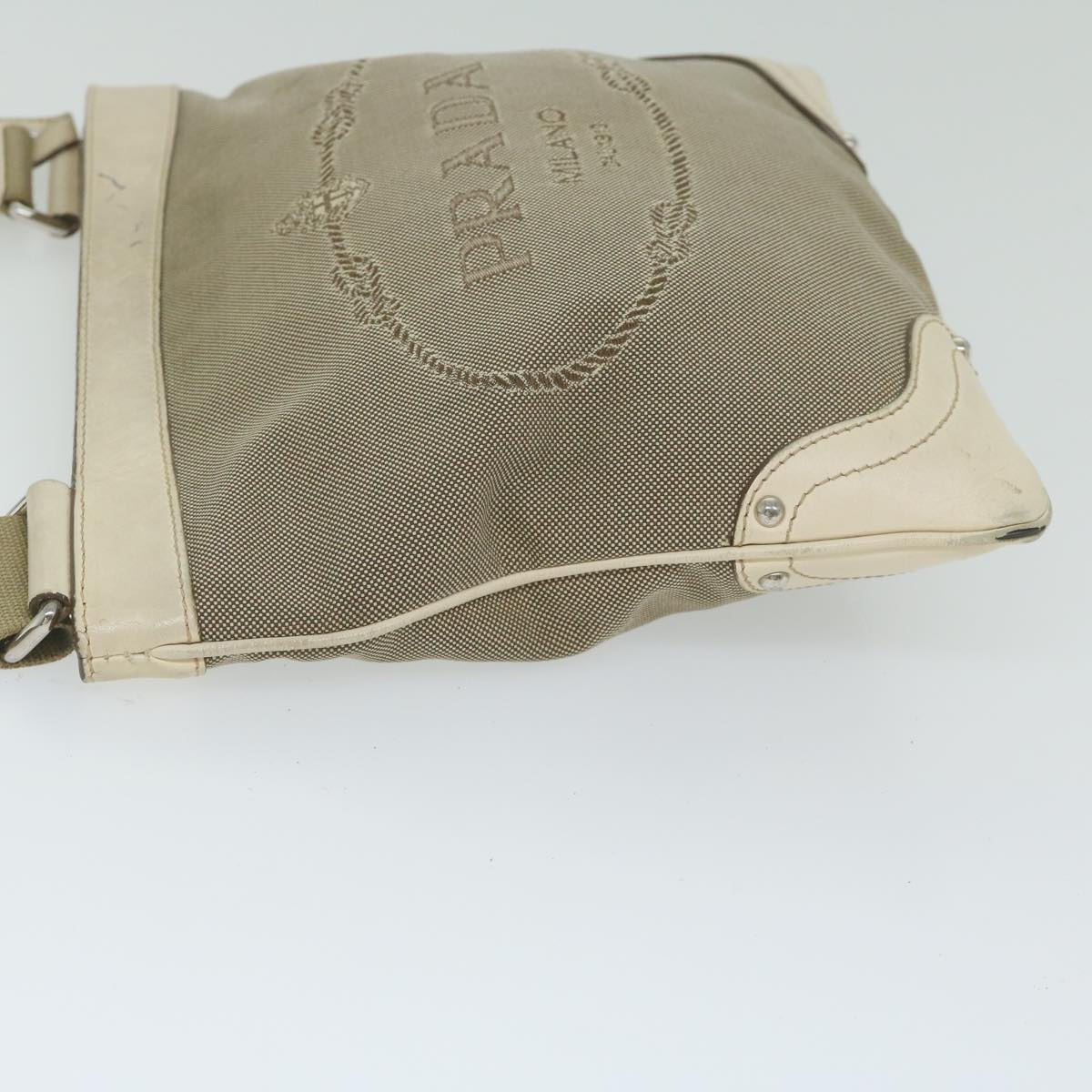 PRADA Shoulder Bag Canvas Beige  61623