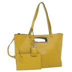 PRADA Tote Bag Leather Yellow  61631