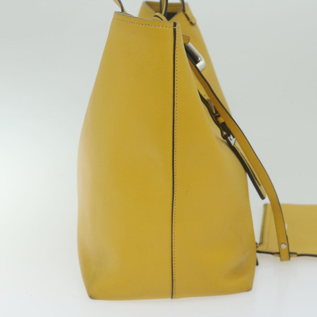 PRADA Tote Bag Leather Yellow  61631