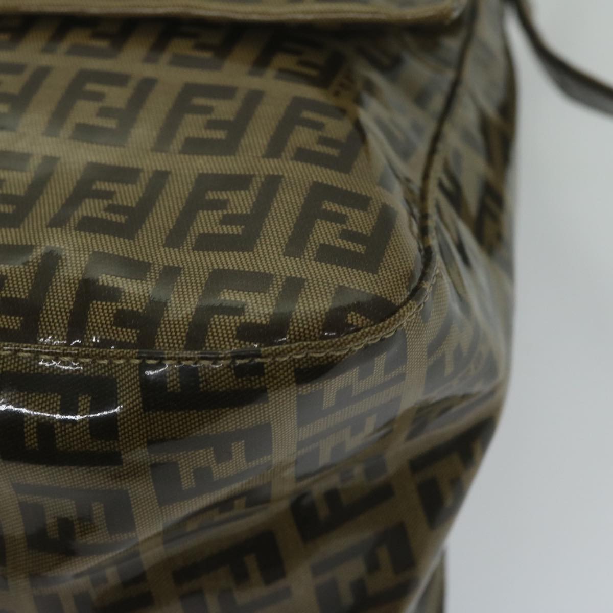 FENDI Zucchino Canvas Mamma Baguette Shoulder Bag Coated Canvas Brown61639