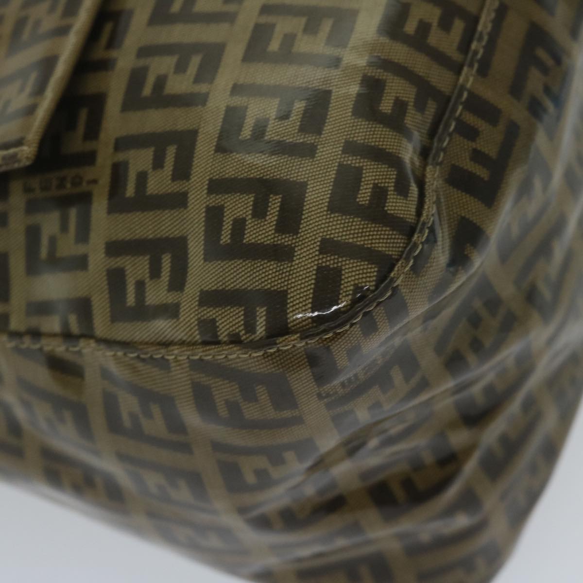FENDI Zucchino Canvas Mamma Baguette Shoulder Bag Coated Canvas Brown61639