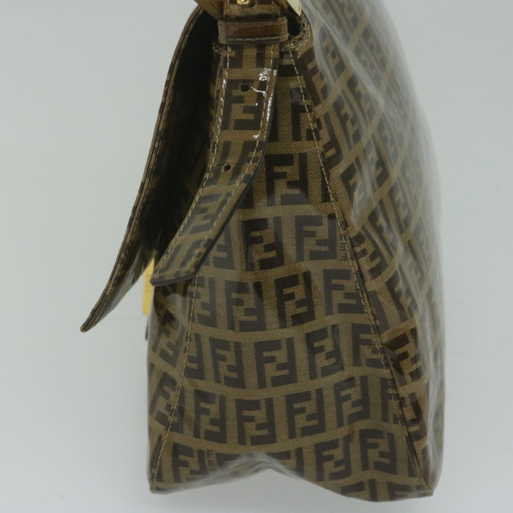 FENDI Zucchino Canvas Mamma Baguette Shoulder Bag Coated Canvas Brown61639