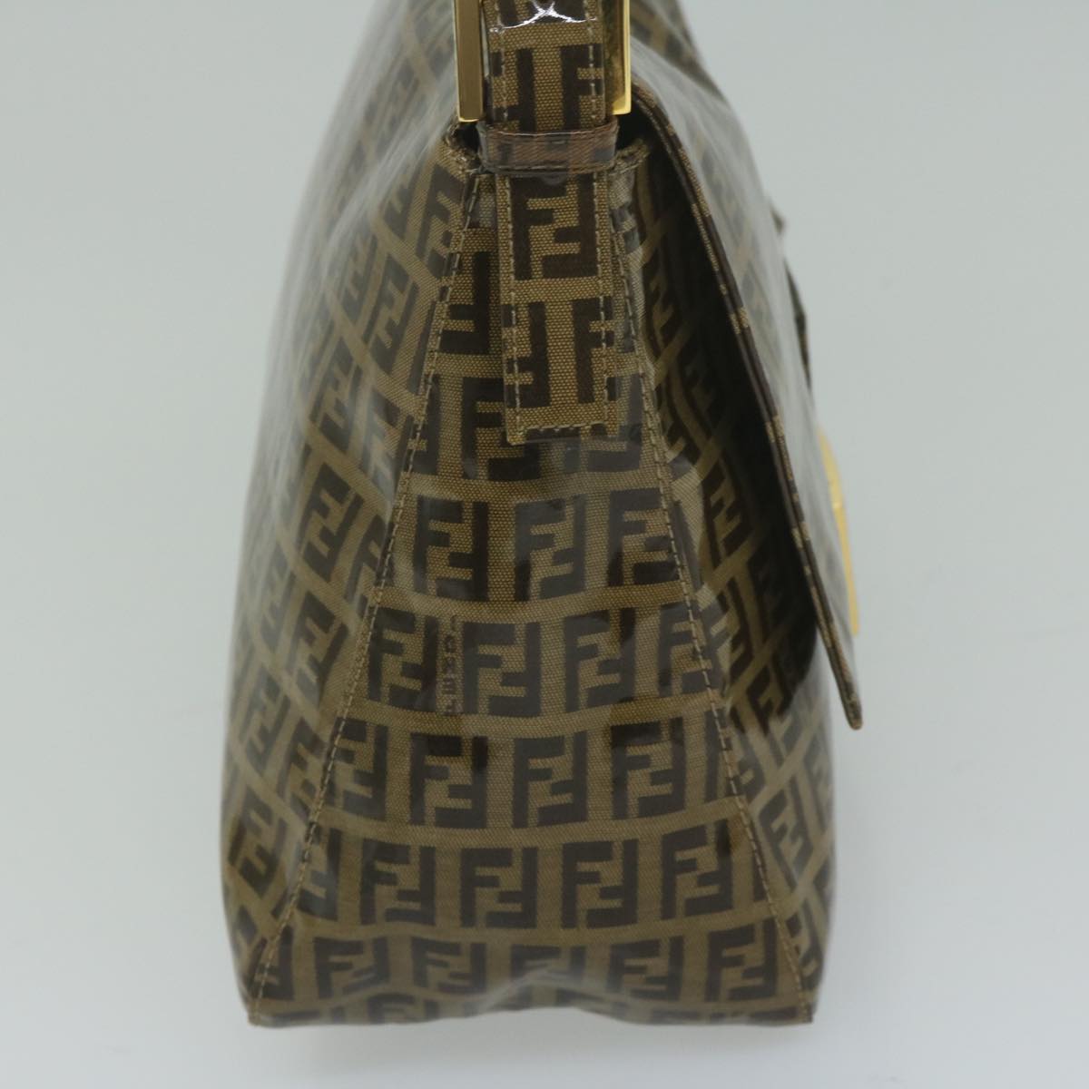 FENDI Zucchino Canvas Mamma Baguette Shoulder Bag Coated Canvas Brown61639