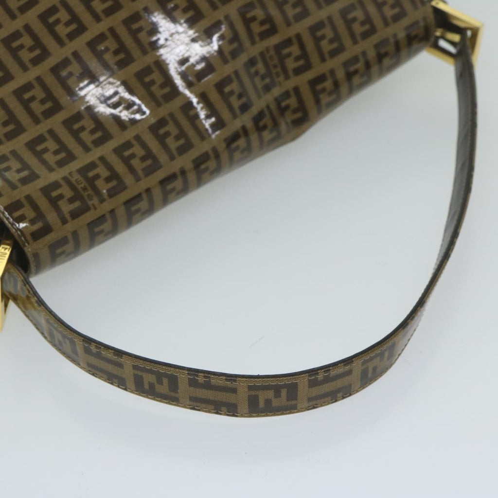 FENDI Zucchino Canvas Mamma Baguette Shoulder Bag Coated Canvas Brown61639