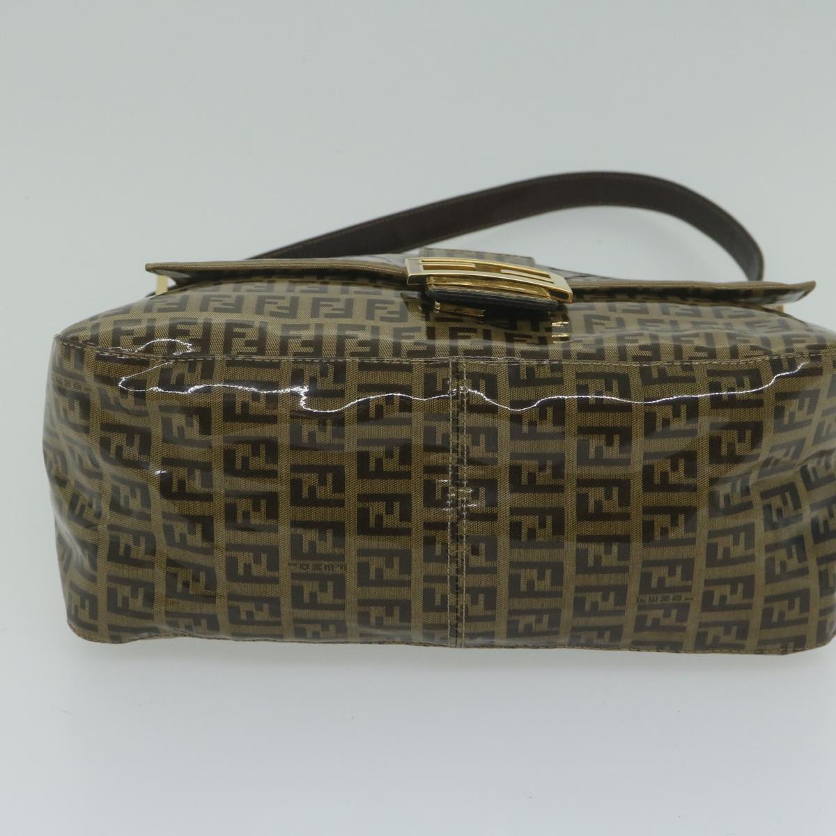 FENDI Zucchino Canvas Mamma Baguette Shoulder Bag Coated Canvas Brown61639