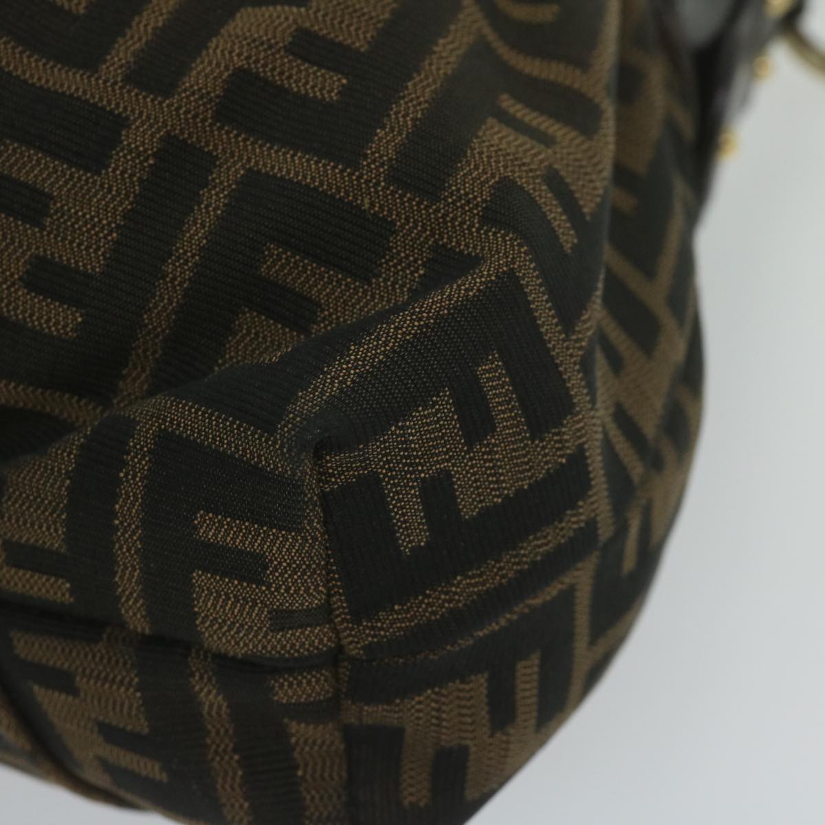 FENDI Zucca Canvas Shoulder Bag Black Brown61645