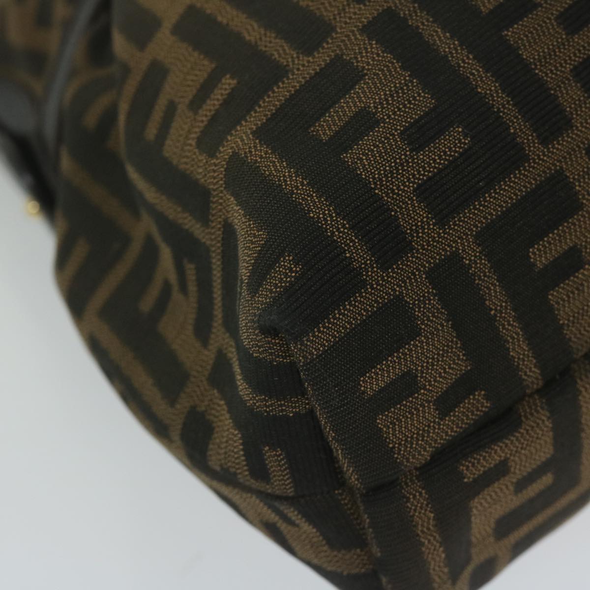 FENDI Zucca Canvas Shoulder Bag Black Brown61645