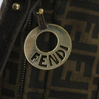 FENDI Zucca Canvas Shoulder Bag Black Brown61645
