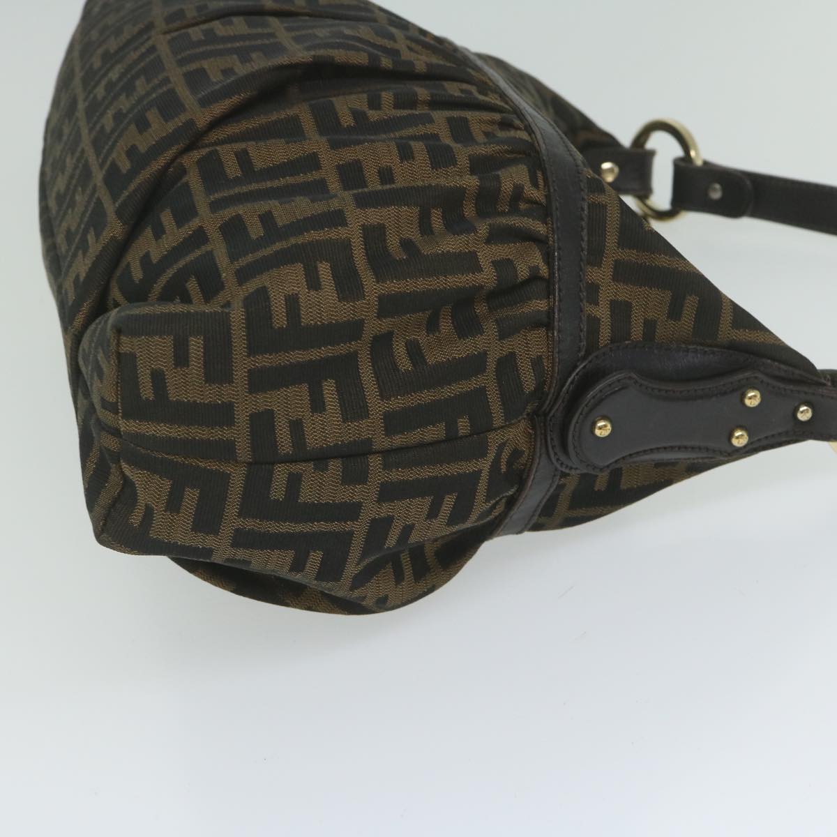 FENDI Zucca Canvas Shoulder Bag Black Brown61645