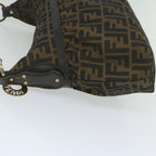 FENDI Zucca Canvas Shoulder Bag Black Brown61645