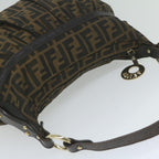 FENDI Zucca Canvas Shoulder Bag Black Brown61645