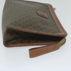 CELINE Macadam Canvas Clutch Bag PVC Brown  61680