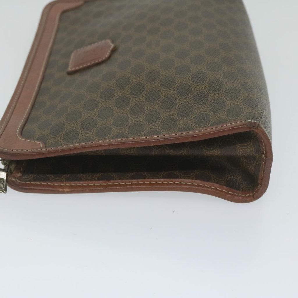 CELINE Macadam Canvas Clutch Bag PVC Brown  61680