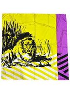 D Jungle Pop Square Silk Scarf Yellow Dior