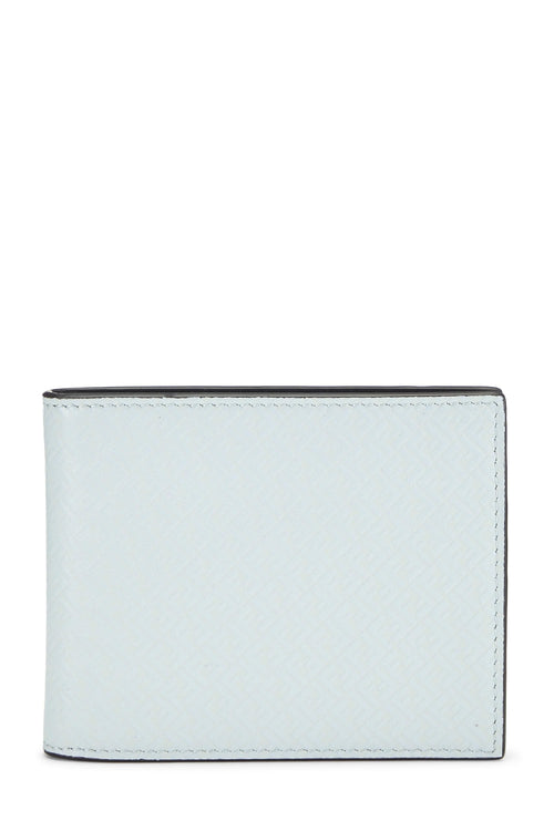 Fendi,  Blue Zucchino Leather Bifold Wallet, Blue