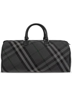 Burberry Grid Check Duffel Bag Charcoal