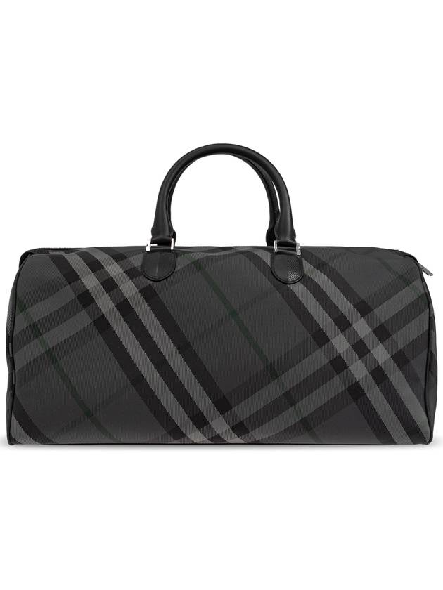 Burberry Grid Check Duffel Bag Charcoal
