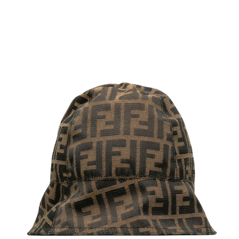 Fendi Zuka Bucket Hat Brown Polyester Nylon Cotton Ladies Fendi