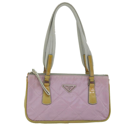 PRADA Hand Bag Nylon Enamel Pink  61789
