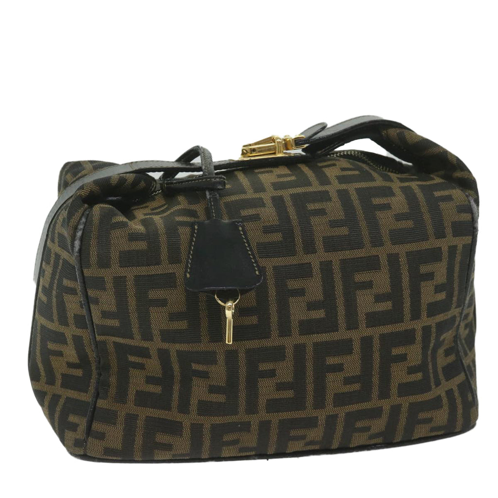 FENDI Zucca Canvas Vanity Cosmetic Pouch Black Brown61795