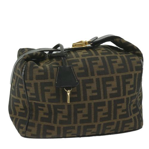 FENDI Zucca Canvas Vanity Cosmetic Pouch Black Brown61795